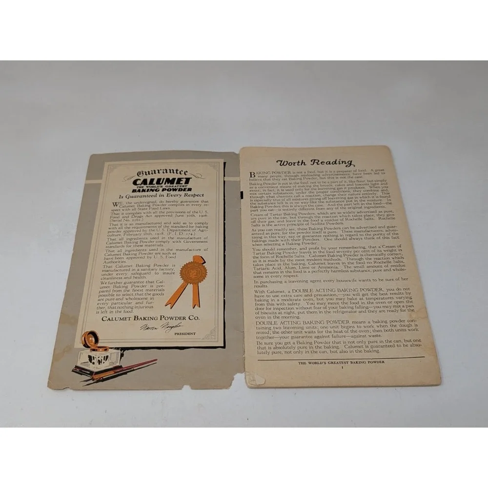 Vintage 1920s Calumet Baking‎ Powder Cook Book- Reliable Recipes for Baking